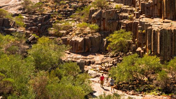 Hiking in the Organ Pipes in the Gawler Ranges National Park (South Australian Tourism Commission/Rob Blackburn)
